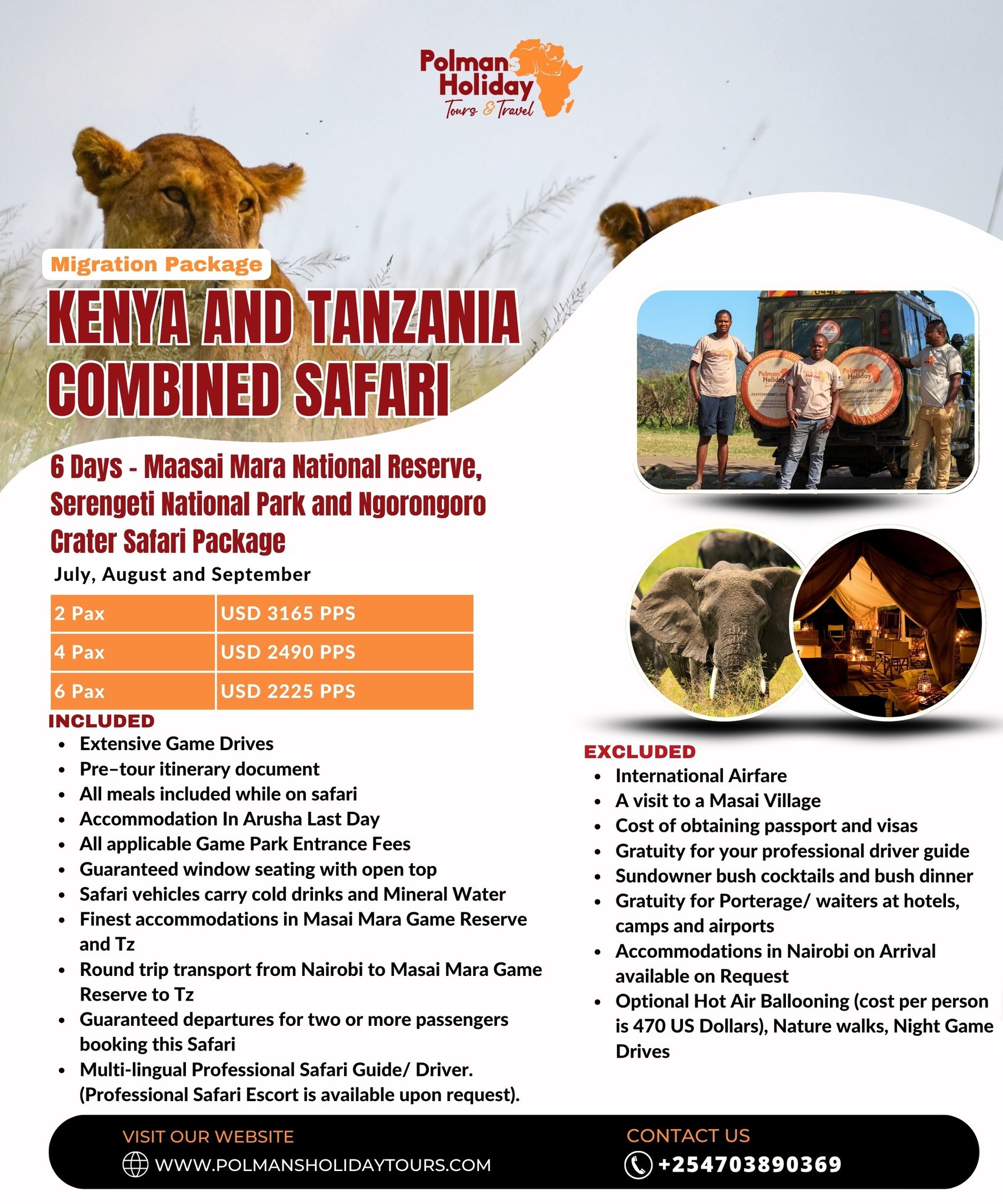6 Days | 5 Nights | Kenya & Tanzania Combined Road Safari